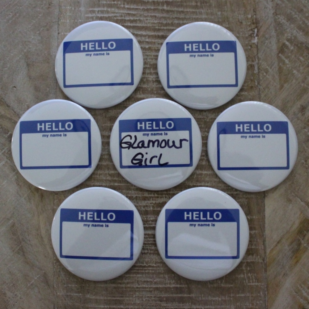 Erasable "Hello" Badge Pinback Buttons (set of 6)
